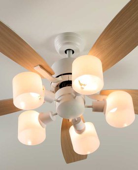 an electric indoor flush mount ceiling fan installation done properly on a white ceiling in a home